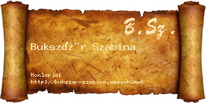 Bukszár Szabina névjegykártya