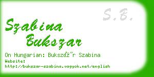 szabina bukszar business card